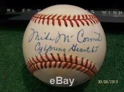 5 Nl Cy Young A Signé Bill White Baseball Avec Cas-coa D'affichage