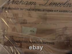 Abraham Lincoln Verbe Authentique Écrit À La Main Acrylique Cas D'affichage Jsa Loa Coa