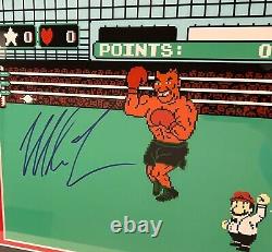 Affichage de photo dédicacée de Mike Tyson signée Punch Out avec contrôleur Nintendo BAS COA