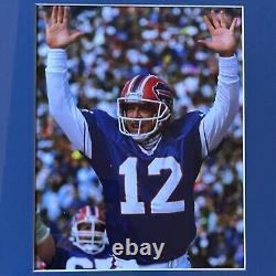 Affichage encadré de maillot signé de Jim Kelly des Buffalo Bills 35x43 NFL Beckett COA