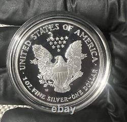 Aigle d'argent PROOF 2003-W avec COA et boîtier d'exposition officiel de la Monnaie des États-Unis