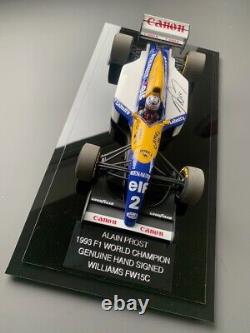 Alain Prost a signé 1/18 1993 F1 Camel Williams Fw15c Afficher le boîtier de preuve Coa Nouveau