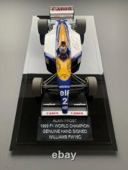 Alain Prost a signé 1/18 1993 F1 Camel Williams Fw15c Afficher le boîtier de preuve Coa Nouveau