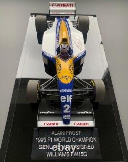 Alain Prost a signé 1/18 1993 F1 Camel Williams Fw15c Afficher le boîtier de preuve Coa Nouveau