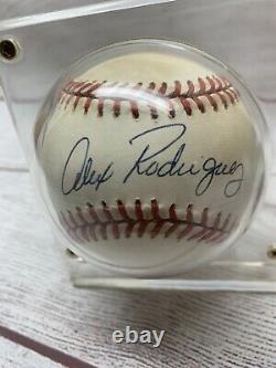 Alex Rodriguez Autographié Baseball Avec Coa Et 1994 Sp Rookie Card Avec Boîtier D'affichage