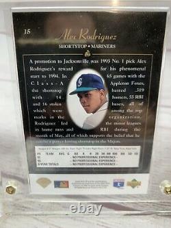 Alex Rodriguez Autographié Baseball Avec Coa Et 1994 Sp Rookie Card Avec Boîtier D'affichage