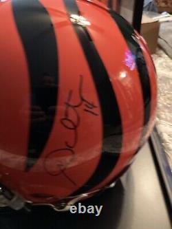 Andy Dalton Casque Authentique. Signé Avec (coa) Dans Le Cas D'affichage