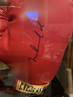 Authentique Muhammad Ali Signé Gants De Boxe Autographe Avec Boîtier Coa & Display