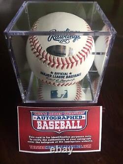 Balle de baseball autographiée par Ryne Sandberg, affichage TRISTAR COA Ballqube et base en bois incluse