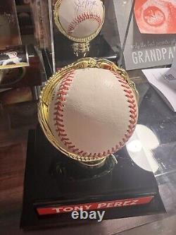 Balle de baseball autographiée par Tony Perez avec boîtier d'affichage du Hall of Fame Becketts Coa