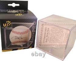 Balle de baseball signée MLB autographiée par Rafael Devers de Boston avec boîtier d'affichage JSA COA