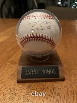 Balle de baseball signée par Barry Bonds des SF Giants, certificat d'authenticité inclus, vitrine incluse