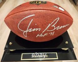 Balle de football NFL signée par Jim Brown (Wilson) avec inscription HOF JSA COA & étui personnalisé