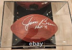 Balle de football NFL signée par Jim Brown (Wilson) avec inscription HOF JSA COA & étui personnalisé