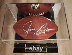 Balle de football NFL signée par Jim Brown (Wilson) avec inscription HOF JSA COA & étui personnalisé