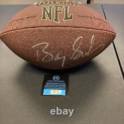 Ballon de football américain de taille réelle signé par Barry Sanders des Detroit Lions NFL avec certificat d'authenticité et vitrine.