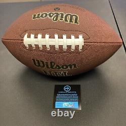 Ballon de football américain de taille réelle signé par Barry Sanders des Detroit Lions NFL avec certificat d'authenticité et vitrine.