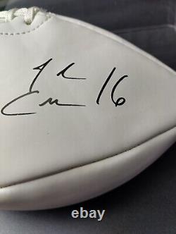 Ballon de football autographié Cleveland Browns Josh Cribbs 76/150 COA vitrine de présentation