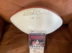 Ballon de football signé autographié par Dick Butkus des Chicago Bears avec certificat d'authenticité JSA et étui de présentation.