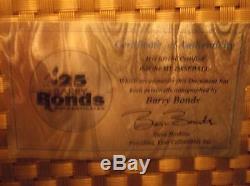 Barry Bonds Mvp Dédicacé Autographié Au Baseball 4 Temps Avec Présentoir Et Certificat D'authenticité