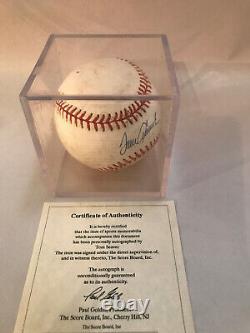 Baseball Mlb Autographié Coa Signé Boîte D'affichage Tom Seaver White Sox Mets Rouges