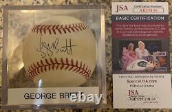 Baseball signé par George Brett de la MLB avec certificat d'authenticité JSA et étui d'exposition