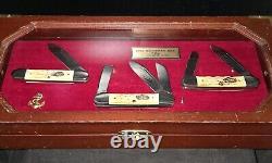 Beau coffret de trois couteaux CASE XX- GUNBOAT de 1985 avec boîte d'exposition d'usine et certificat d'authenticité #0919 @13