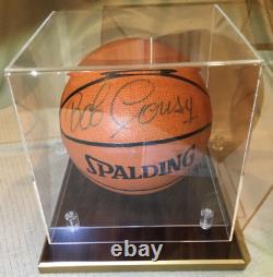 Bob Cousy Boston Celtics Signé Basketball Avec Display Case Field Of Dreams Coa