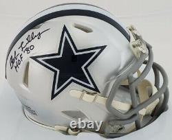 Bob Lilly Signé Hof 80 Cowboys Dallas Speed Mini Casque (jsa Coa) W / Affichage