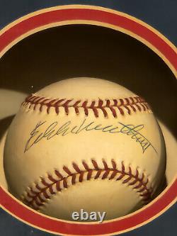 Boîte d'ombre de baseball signée par Eddie Mathews avec des piles de plaques COA Édition limitée