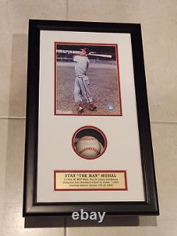 Boîte d'ombre de baseball signée par Stan Musial avec des piles de plaques COA Édition limitée