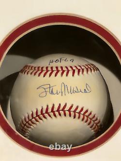 Boîte d'ombre de baseball signée par Stan Musial avec des piles de plaques COA Édition limitée