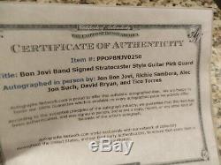 Bon Jovi @ Bande Signée Tête De Tambour De Guitare Withpick, Étui D'affichage Avec Coa Awesome