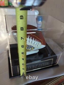 Brett Favre Bal Hand Signé Mini Super Bowl XXXI Football & Coffret d'Affichage Avec COA