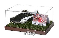 Bryan Robson Présentoir De Chaussure De Football Signé Man Utd Autograph Memorabilia Coa