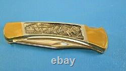 Buck Custom 110 Eagle Mountain Pliant Couteau Ltd Ed Cas D'affichage #0167 Avec Coa