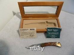Buck Limited Edition 1963 À 2003 Logo Laser Cut Blade With Display Case, Coa, Papers