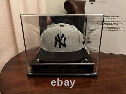 CC Sabathia New York Yankees Jeu Émis Chapeau Avec Vitrine Mlb Steiner Coa
