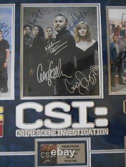 CSI, CSI Miami et CSI NY photos autographiées dans un cadre d'affichage incluant un certificat d'authenticité