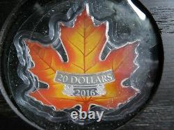 Canada 2016 Preuve D’argent 20 $ Boîtier Avec Coa 366 De 15000 Et Cadre D’affichage En Bois