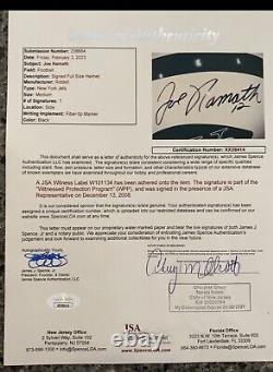 Casque De Football Jets Autographié Joe Namath Avec Boîtier D'affichage Coa Et Deluxe