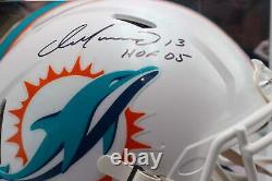 Casque de football professionnel autographié par Dan Marino des Miami Dolphins avec certificat d'authenticité JSA et boîte d'exposition