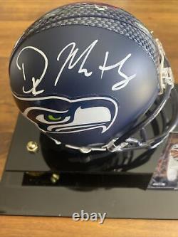 Casque mini auto Dk Metcalf livré avec une vitrine et une carte (Beckett COA)