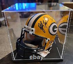 Casque mini-auto Riddell Brett Favre avec certificat d'authenticité et présentoir Sport Gallery en 1998-PACKERS