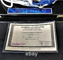 Casque signé autographié NFL Pro Line John Elway #7 Denver Broncos dans une boîte, COA