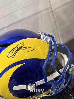 Casque signé par Odell Beckham Jr. des Rams, champions du LVI + boîtier d'exposition + certificat d'authenticité Fanatics.