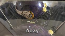 Casque signé par l'équipe des Minnesota Vikings 1992 avec vitrine et certificat d'authenticité