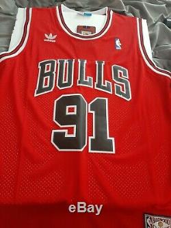 Chicago Bulls Dennis Rodman Jersey Signé Avec Psa Coa Et Cas D'affichage