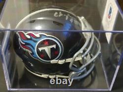 Chris Johnson Signé Tennessee Titans Speed Mini Casque (beckett Coa) Avec Affichage