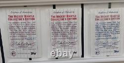 Collection Hamilton de 1995 Ensemble de 12 cartes en porcelaine Mickey Mantle avec certificat d'authenticité et présentoir en bois